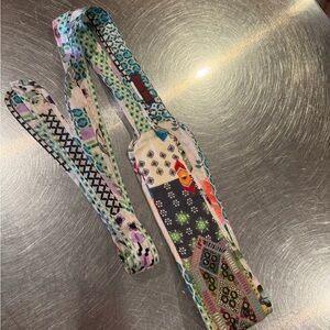 Johnny Was Multicolor Patchwork Fabric Belt - Green, Blue, Purple, Pink